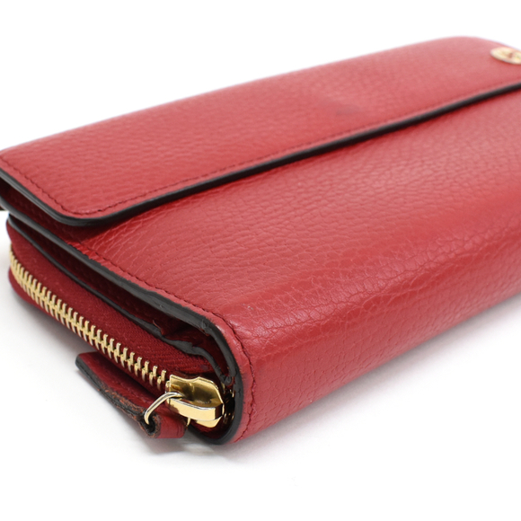 Gucci Long Wallet Interlocking G Leather Red - Picture 6 of 9